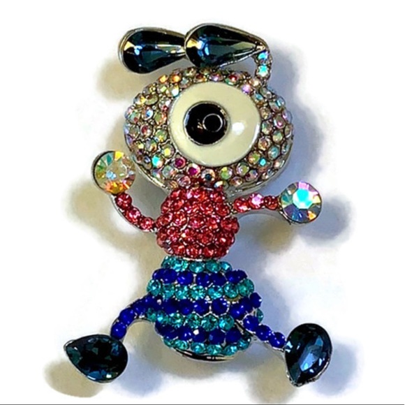 Jewelry - Pink and Blue Rhinestone Cartoon looking Ant Brooch/Pendant